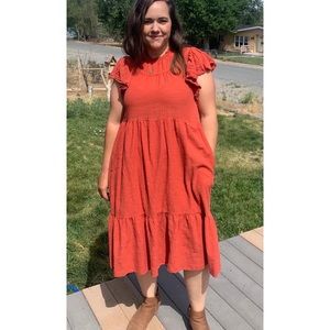 Polagram Orange Dress Size Large